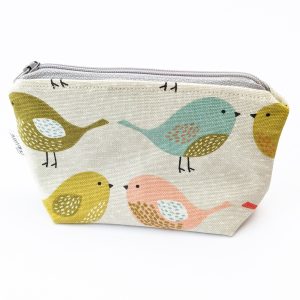bird purse - grey zip