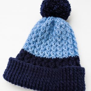 blue - pom pom hat