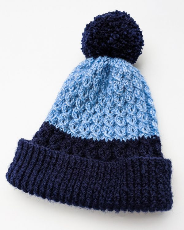 blue - pom pom hat
