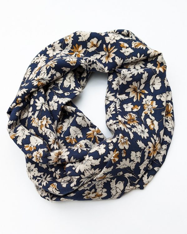 navy floral - infinity scarf