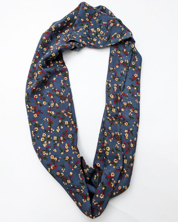Blue Floral - Infinity scarf