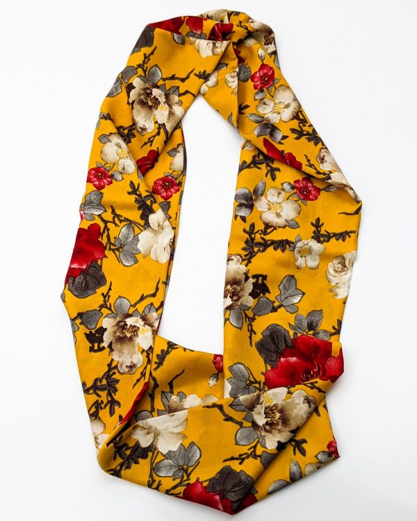 yellow floral - infinity scarf