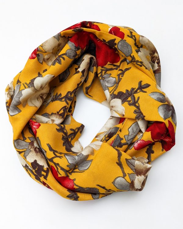 yellow floral - infinity scarf
