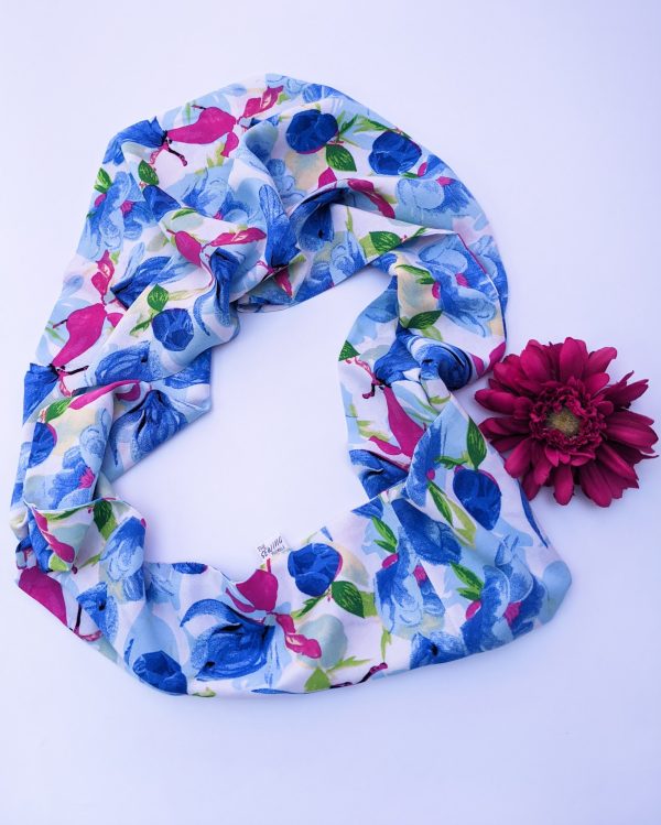 Blue and Pink Floral - Infinity Scarf